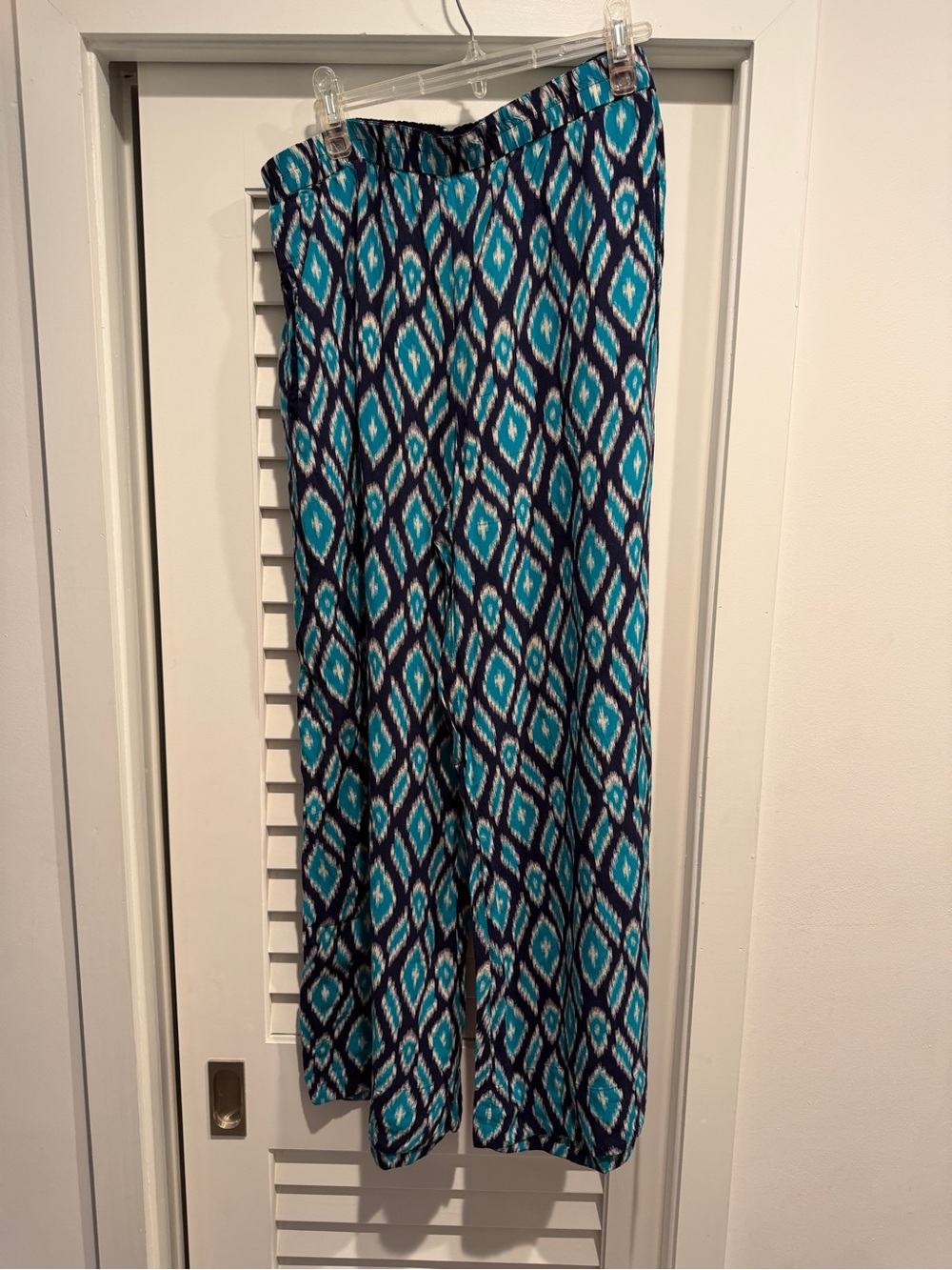 Lilka Blue & Teal Diamond Print Wide Leg Pants